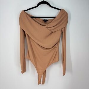 Donna Karan Asymmetrical Long Sleeve Bodysuit